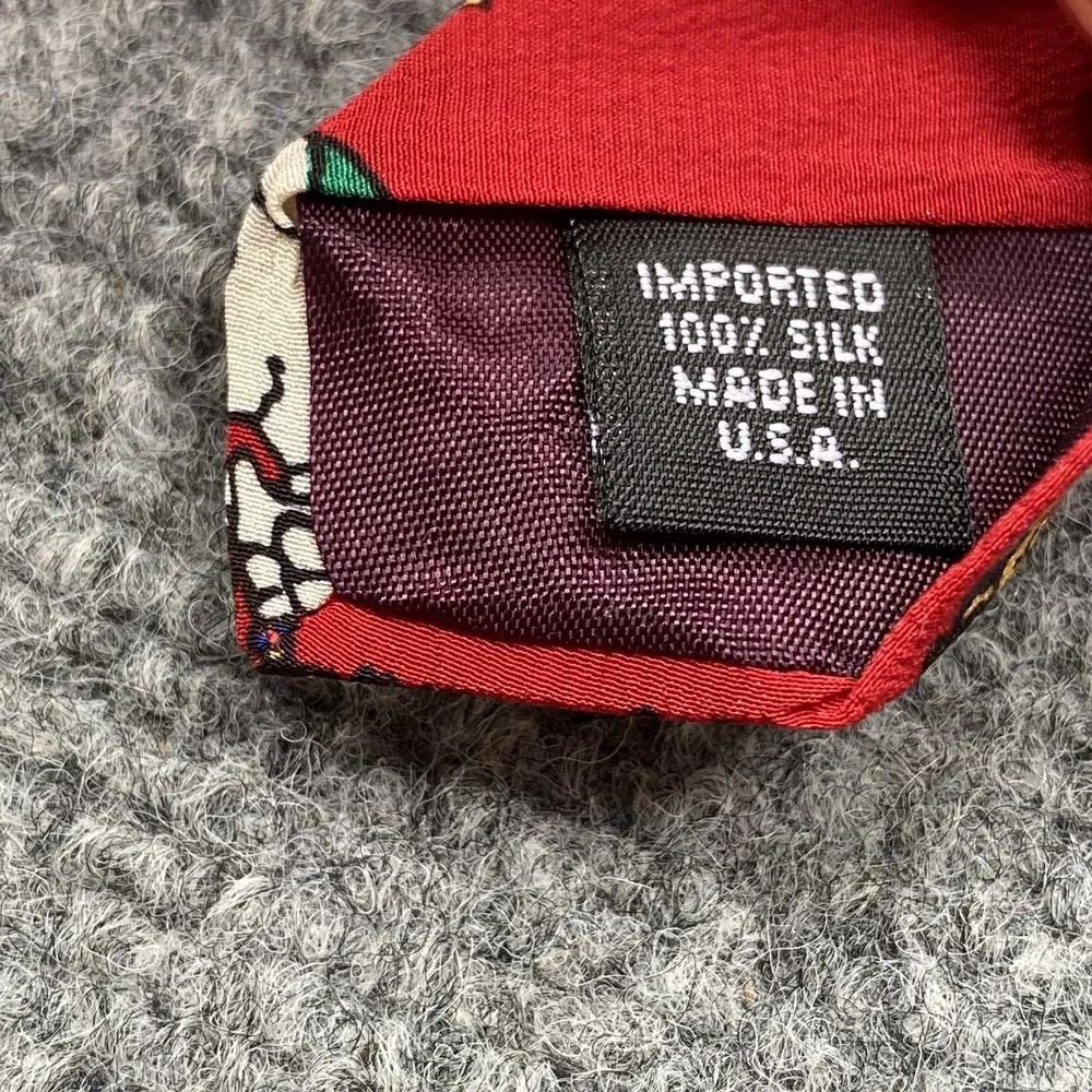 Peanuts Snoopy Christmas Silk Necktie Red Santa Holiday Woodstock Novelty